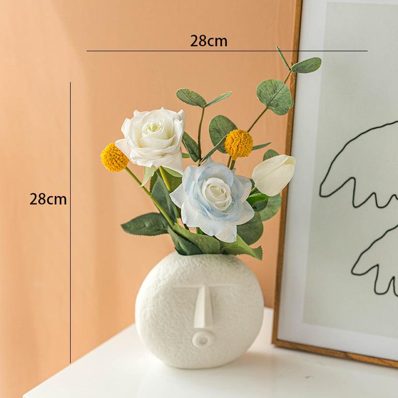 Hand feeling high simulation rose flower fake flower bouquet arrangement living room