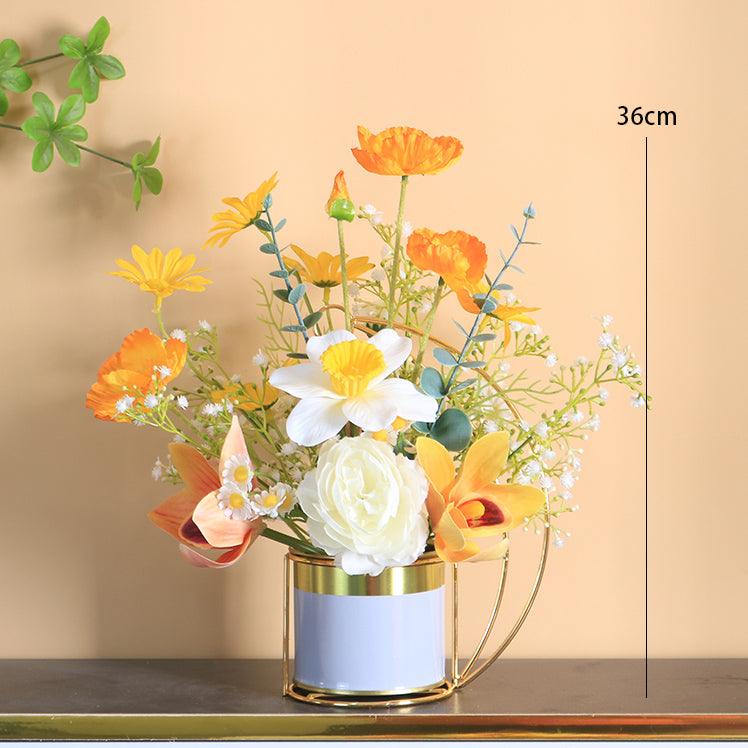 High-grade light luxury fake flowers simulation bouquet living room table flower arrangement