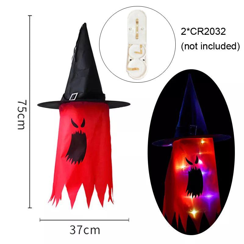 75CM LED Halloween Glow Wizard Hat Light Hanging Decoration