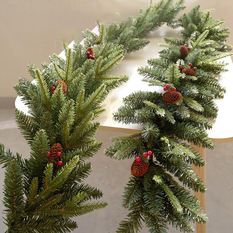 Door Wreath Planting Scene Christmas New Year Railing Christmas 7 Door Wreath Hanging Velvet 2PE270cm Meter American Fireplace Rattan