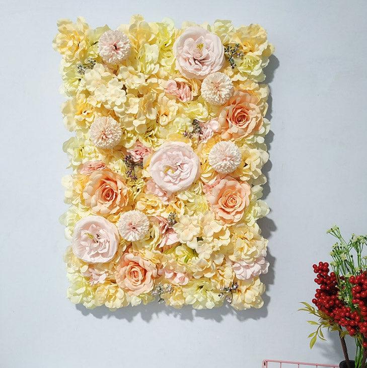 Dense simulation of red rose and peony wall wedding background decoration