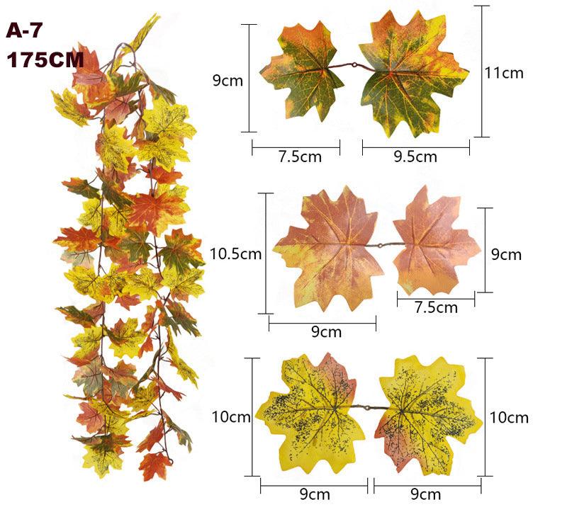 Halloween Autumn Simulation Maple Leaf Home Wall Hanging Vine