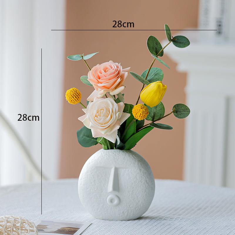 Hand feeling high simulation rose flower fake flower bouquet arrangement living room