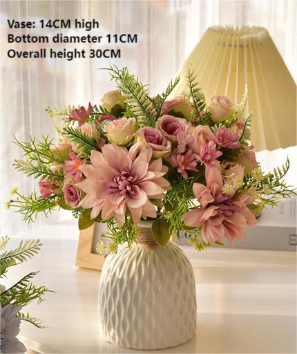 Dahlia silk flower potted simulation flower home decoration