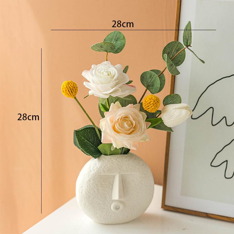 Hand feeling high simulation rose flower fake flower bouquet arrangement living room