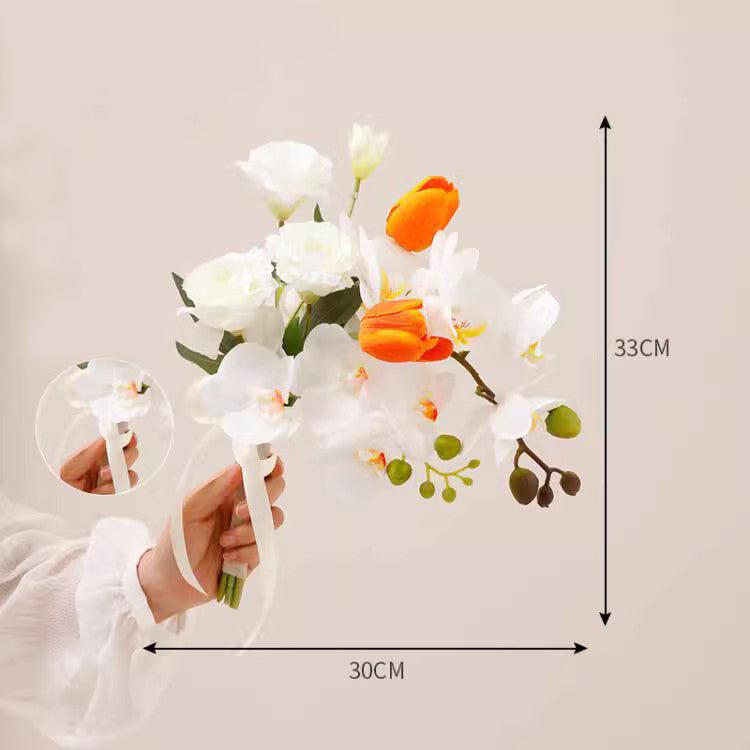 Wedding artificial flower bride colorful hand holder