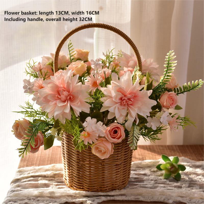 Dahlia silk flower potted simulation flower home decoration