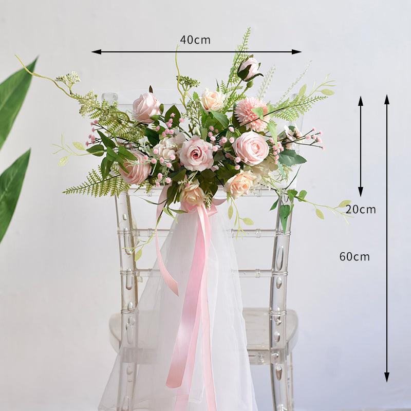 Simulated Wedding Chair Back Flower Living Room Restaurant Decoration