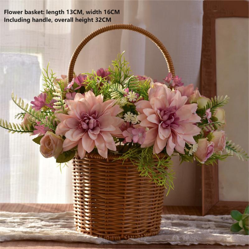 Dahlia silk flower potted simulation flower home decoration