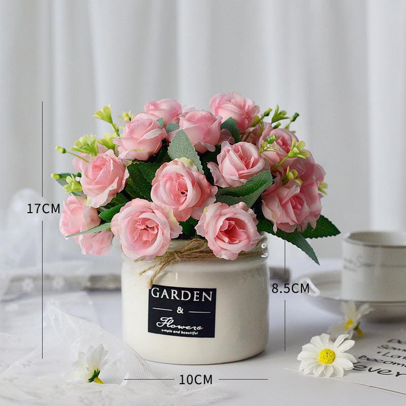 Indoor home simulation rose flower table decoration arrangement