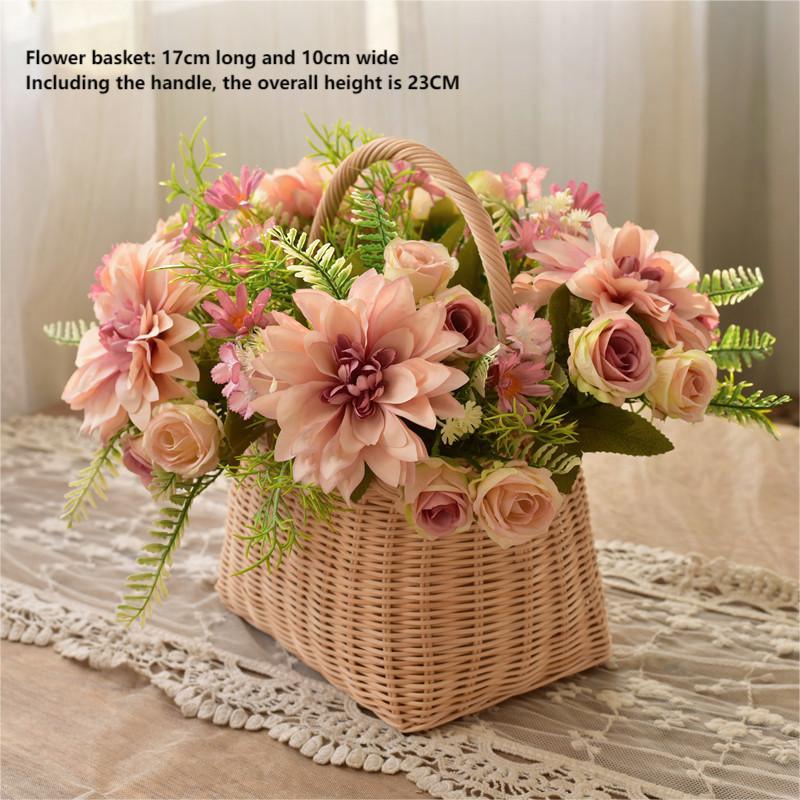 Dahlia silk flower potted simulation flower home decoration