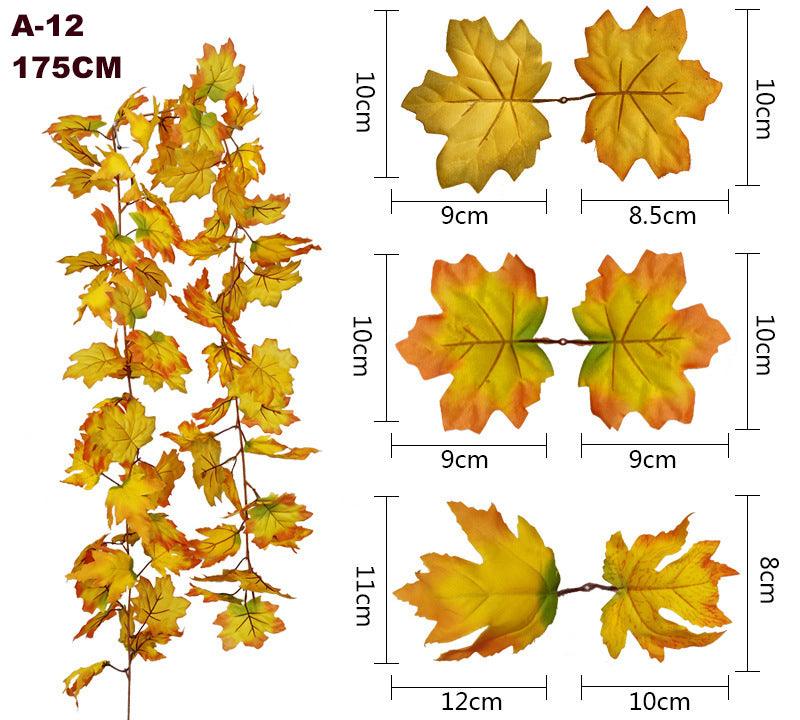 Halloween Autumn Simulation Maple Leaf Home Wall Hanging Vine