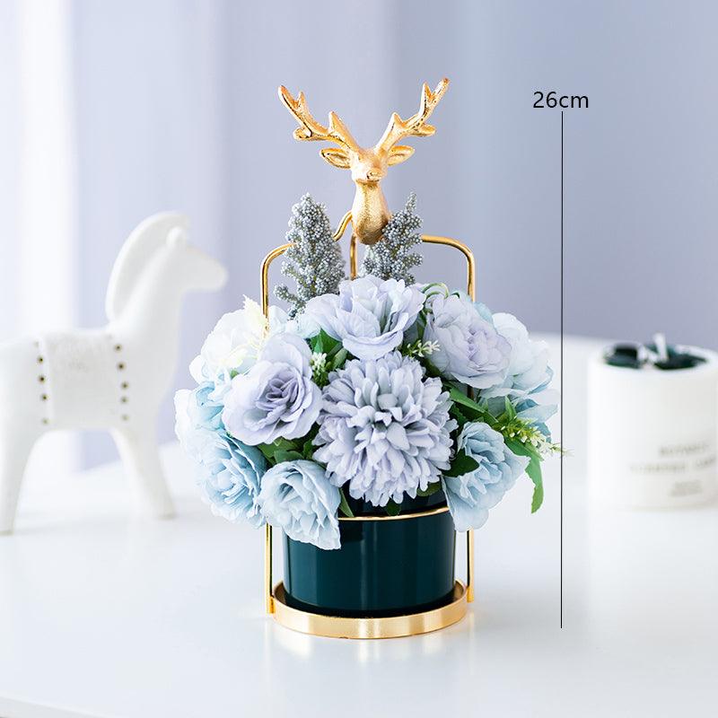 Silk flower bouquet living room TV cabinet desktop vase plus simulation flower