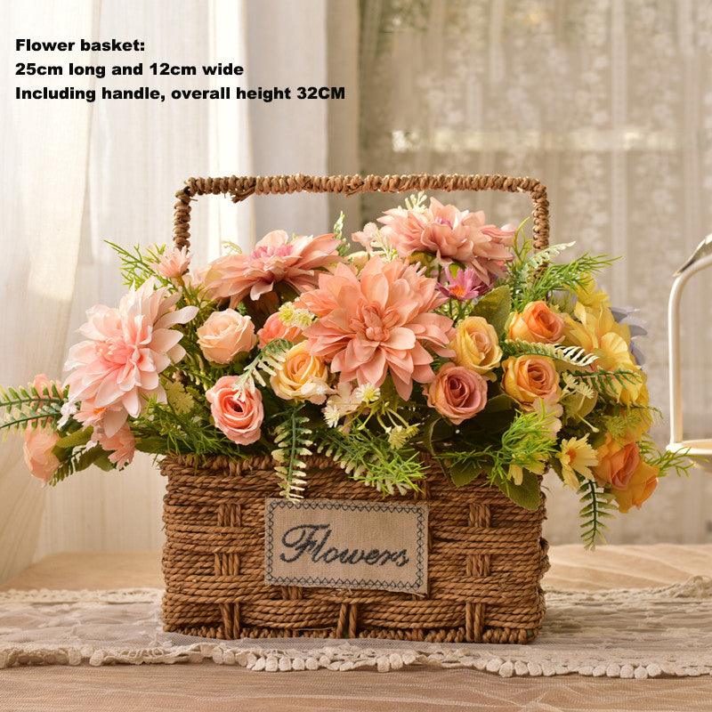 Dahlia silk flower potted simulation flower home decoration