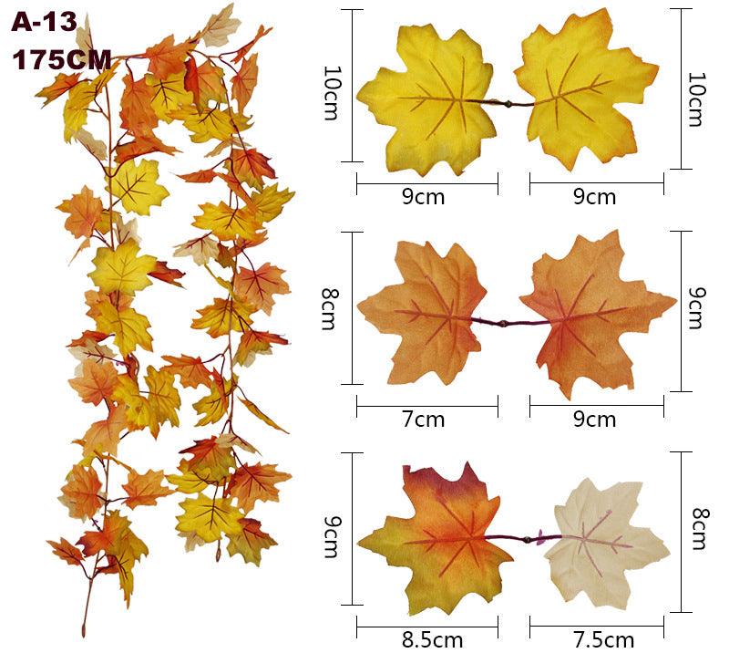 Halloween Autumn Simulation Maple Leaf Home Wall Hanging Vine