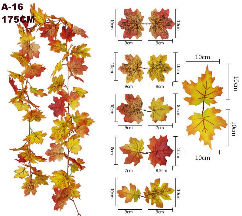 Halloween Autumn Simulation Maple Leaf Home Wall Hanging Vine