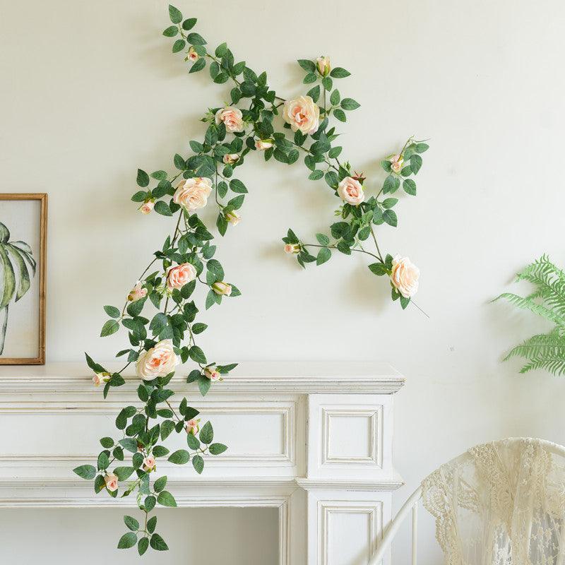 Simulated Princess Rose Vine Living Room Wall Hanging