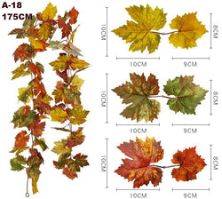 Halloween Autumn Simulation Maple Leaf Home Wall Hanging Vine