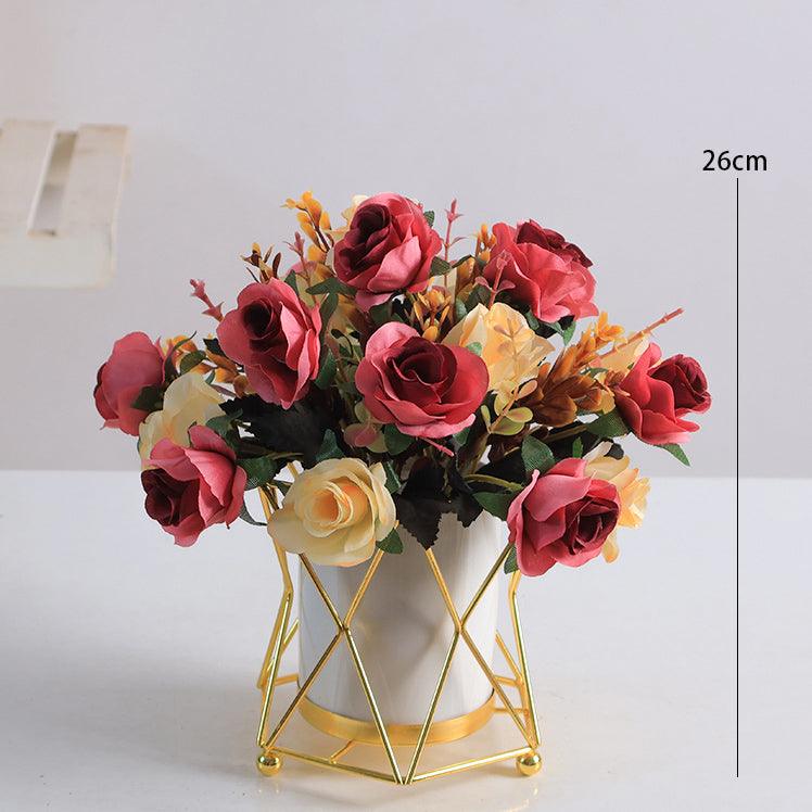 High-grade, light and luxurious fake flower bouquet simulation flower arrangement