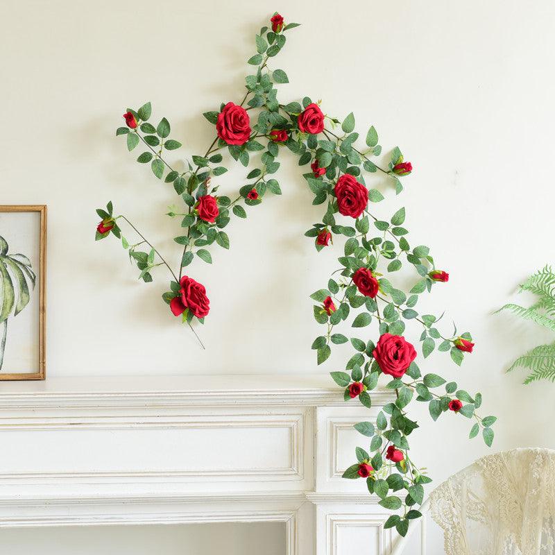 Simulated Princess Rose Vine Living Room Wall Hanging