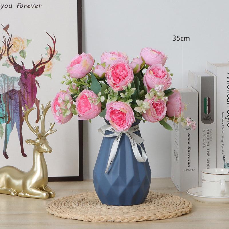 Rose Simulation Flower Modern Living Room Bouquet TV Cabinet Decorative Arrangement