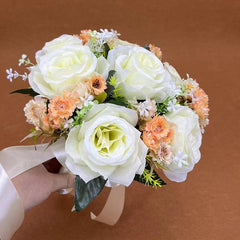 Hand bouquet senior photo simulation everlasting flower bouquet ribbon diy bride wedding