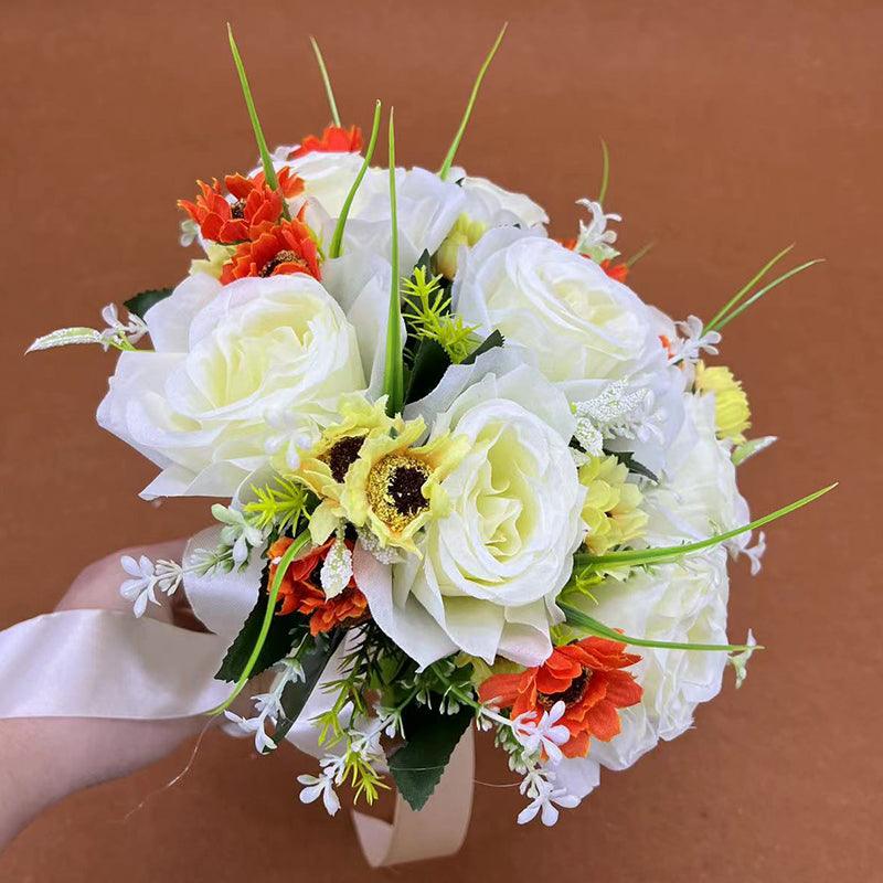 Hand bouquet senior photo simulation everlasting flower bouquet ribbon diy bride wedding