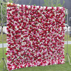 Wedding Red White Rose 5D  Artificial Flower Wall