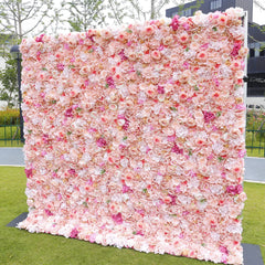 Wedding Pink Rose 5D Artificial Flower Wall