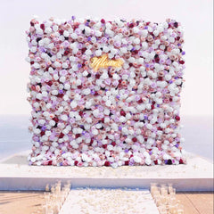 Wedding Purple Red Rose 5D Artificial Flower Wall