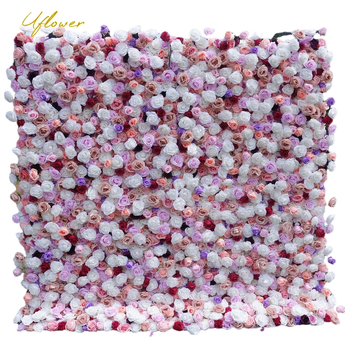 Wedding Purple Red Rose 5D Artificial Flower Wall