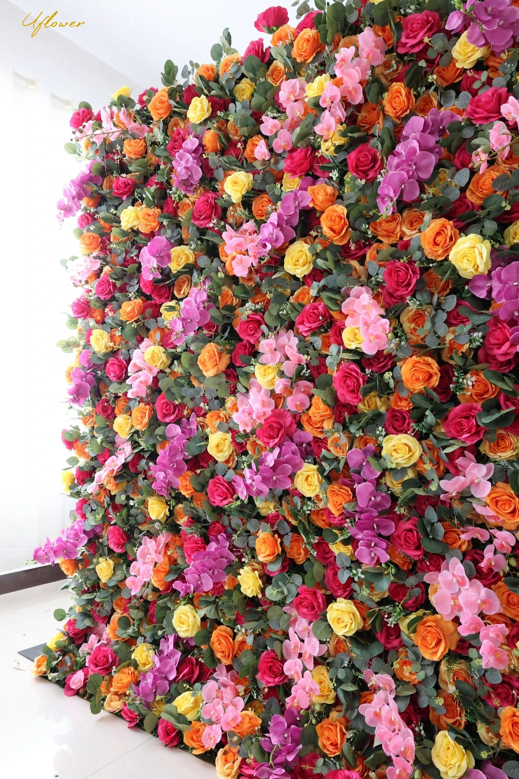 Wedding Red Rose 5D Artificial Flower Wall Backdrop