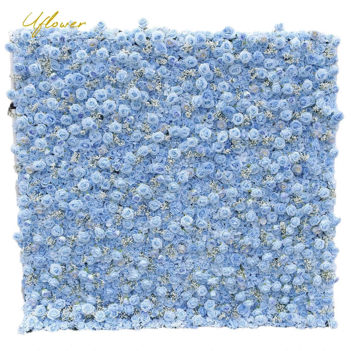 Wedding Blue Baby Breath Rose Artificial Flowers Wall