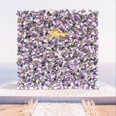 Wedding Purple Rose 5D Artificial Flower Wall