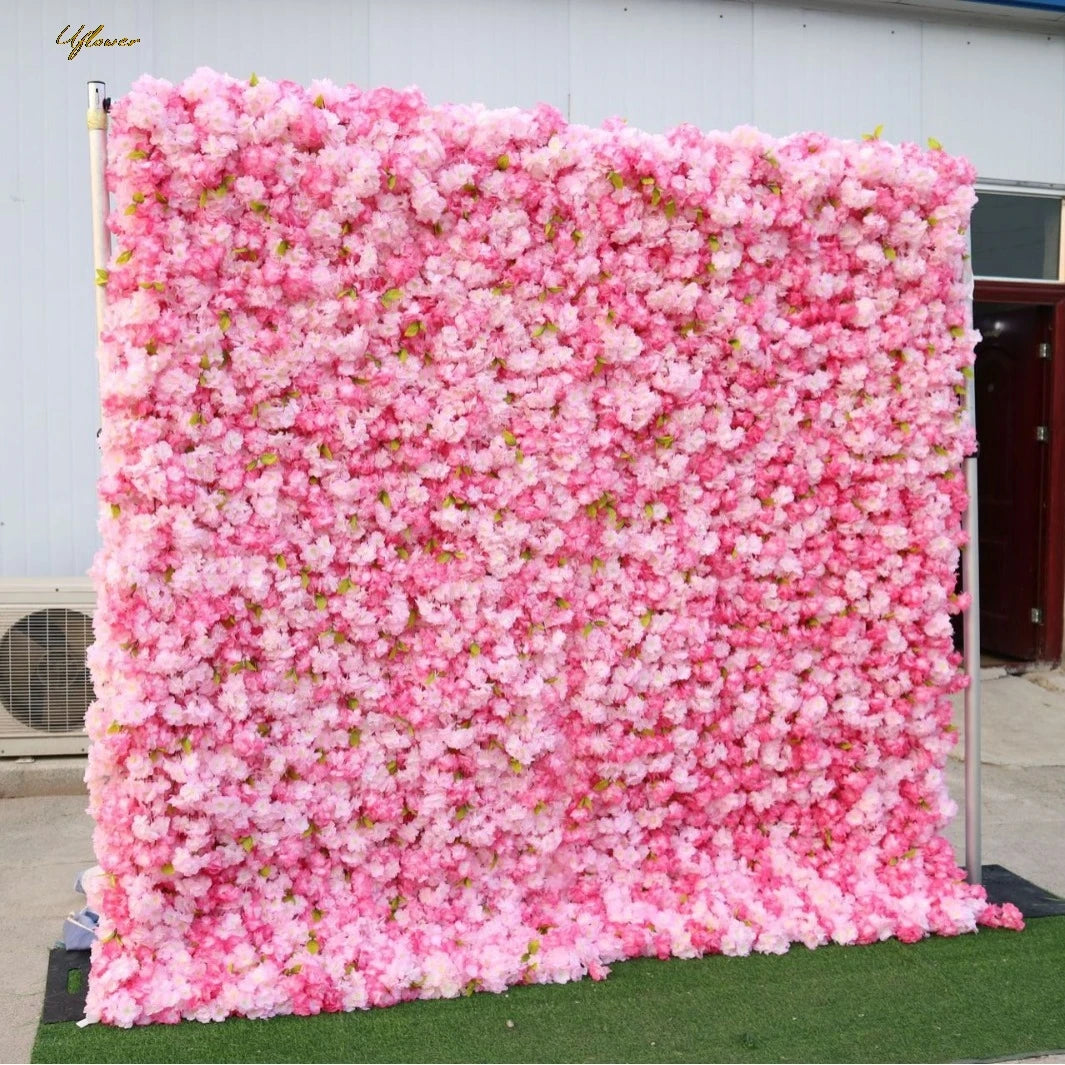 Wedding Pink White Sakura 5D Artificial Flower Wall