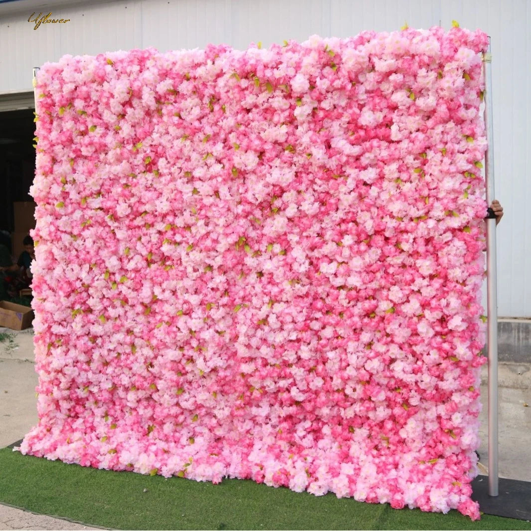 Wedding Pink White Sakura 5D Artificial Flower Wall