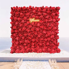 Wedding Red Rose Cherry 5D Artificial Flower Wall