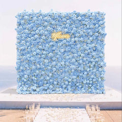 Wedding Blue Baby Breath Rose Artificial Flowers Wall