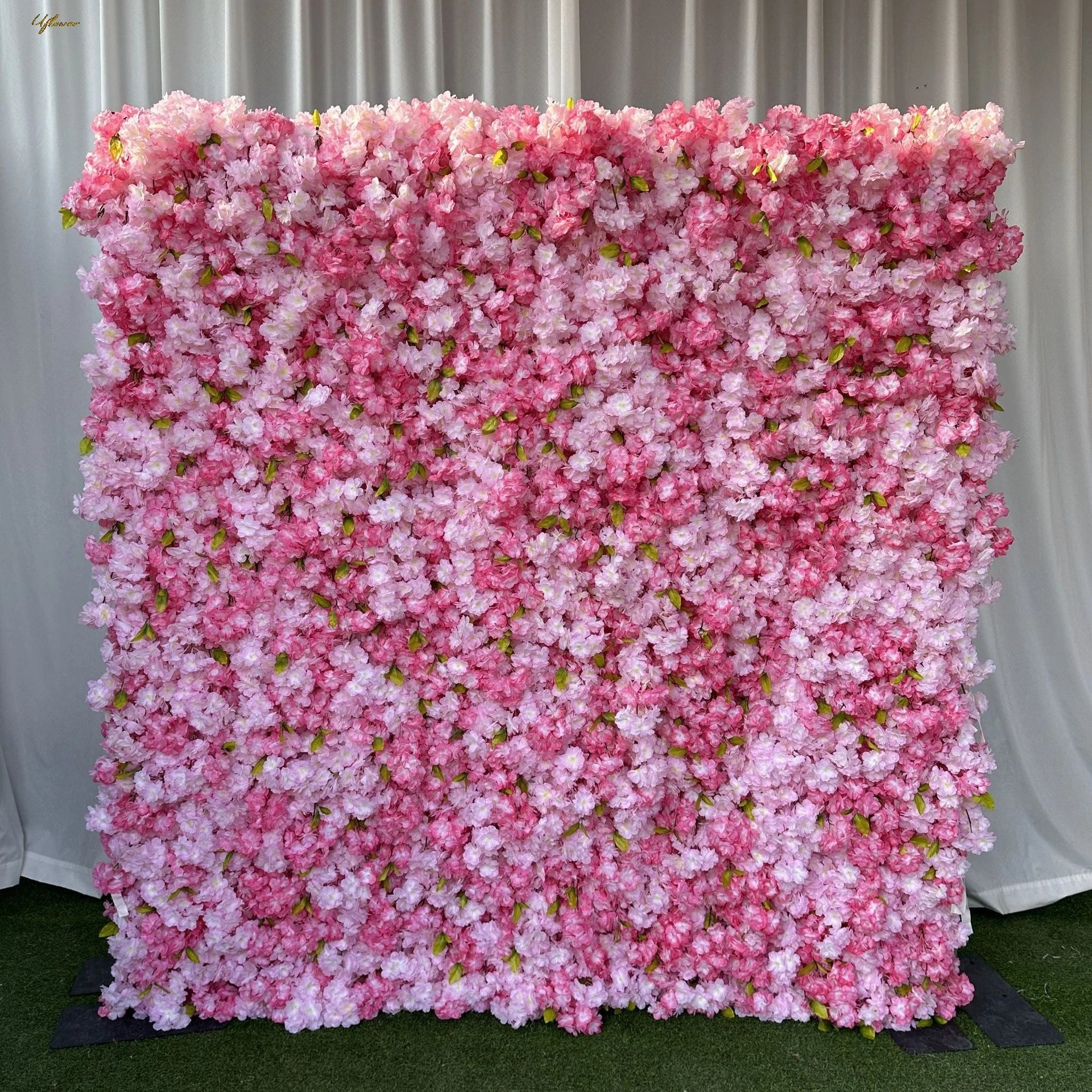 Wedding Pink White Sakura 5D Artificial Flower Wall