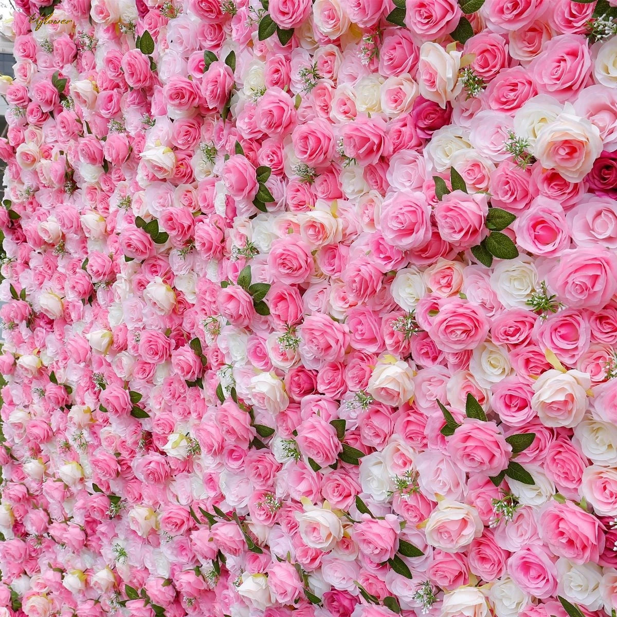 Wedding Pink White Rose 5D Artificial Flower Wall flower wall Backdrop