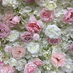 Wedding Pink White Rose 5D Artificial Flower Wall Decor