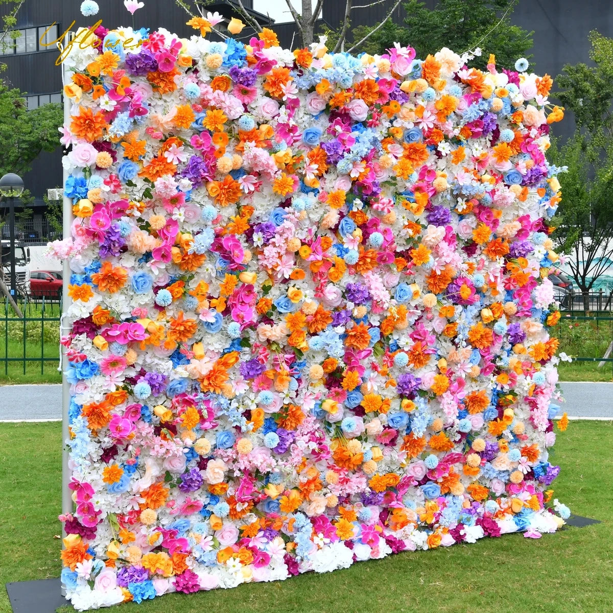 Wedding Autumn Rose 5D Artificial Flower Wall Backdrop