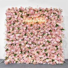 Wedding Pink Purple Rose 5D Artificial Flower Wall