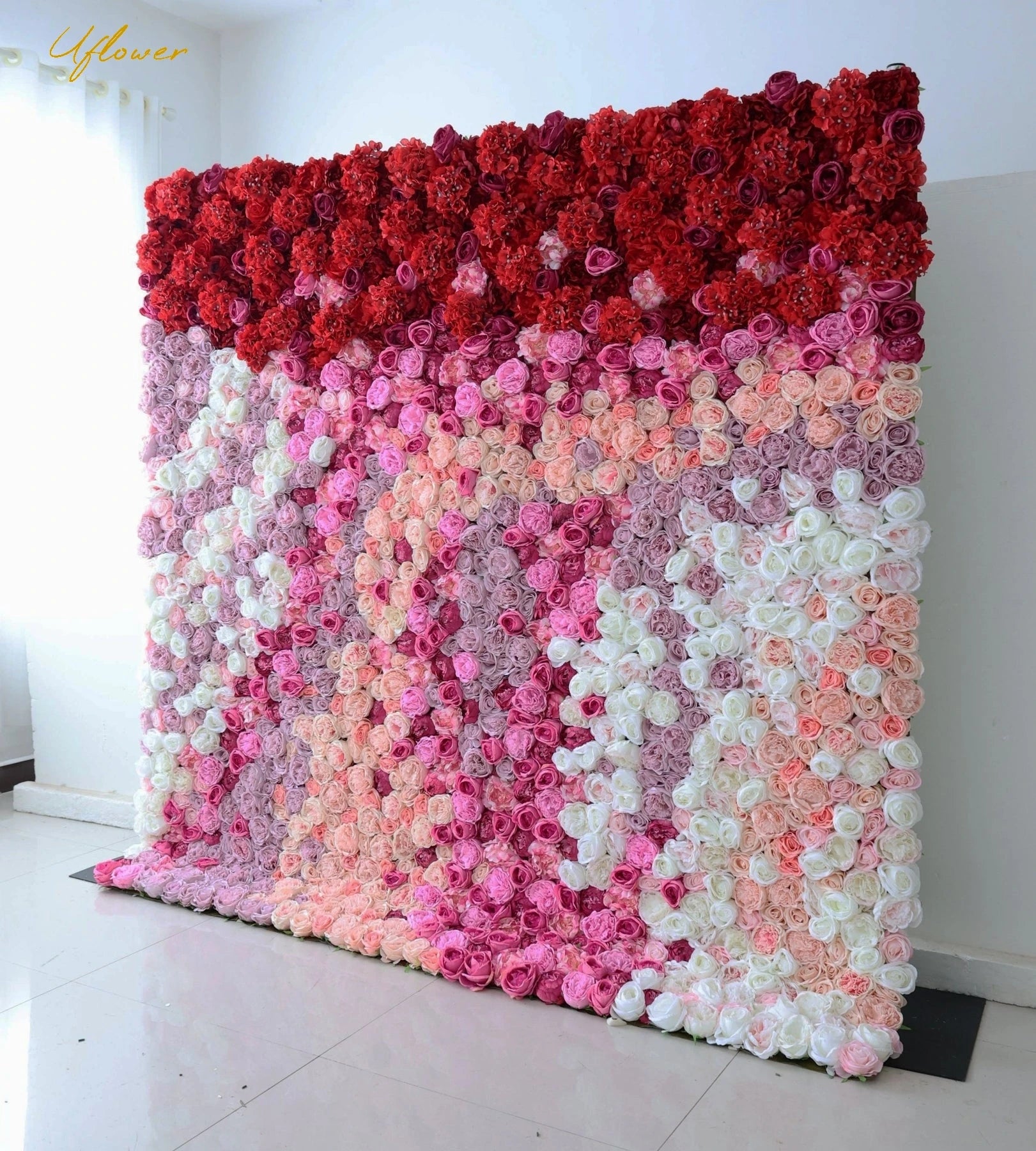 Wedding Red Purple Rose 5D  Artificial Flower Wall