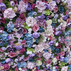 Wedding Blue Purple Rose 5D Artificial Flower Wall