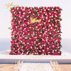 Wedding Red Pink Rose 5D  Artificial Flower Wall Backdrop