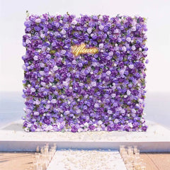 Wedding Purple Rose 5D Artificial Flower Wall Backdrop