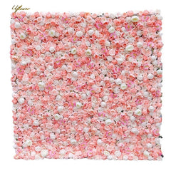 Wedding Pink White Rose 5D Artificial Flower Walls