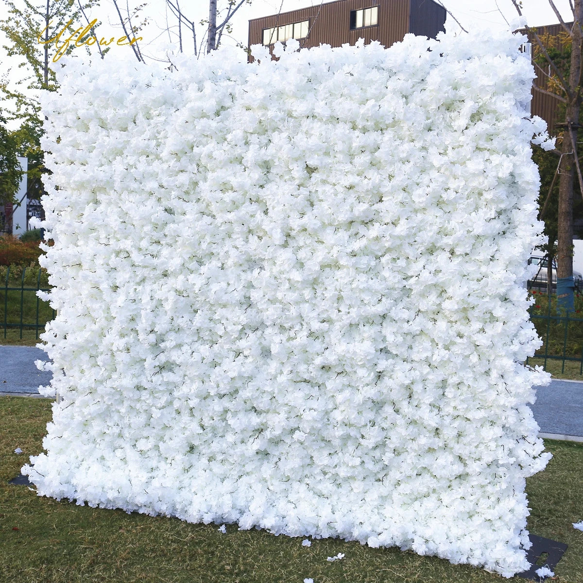 Wedding White Cherry Blossom 5D Artificial Flower Wall