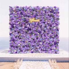 Purple Roses 5D Hydrangea Artificial Flower Wall